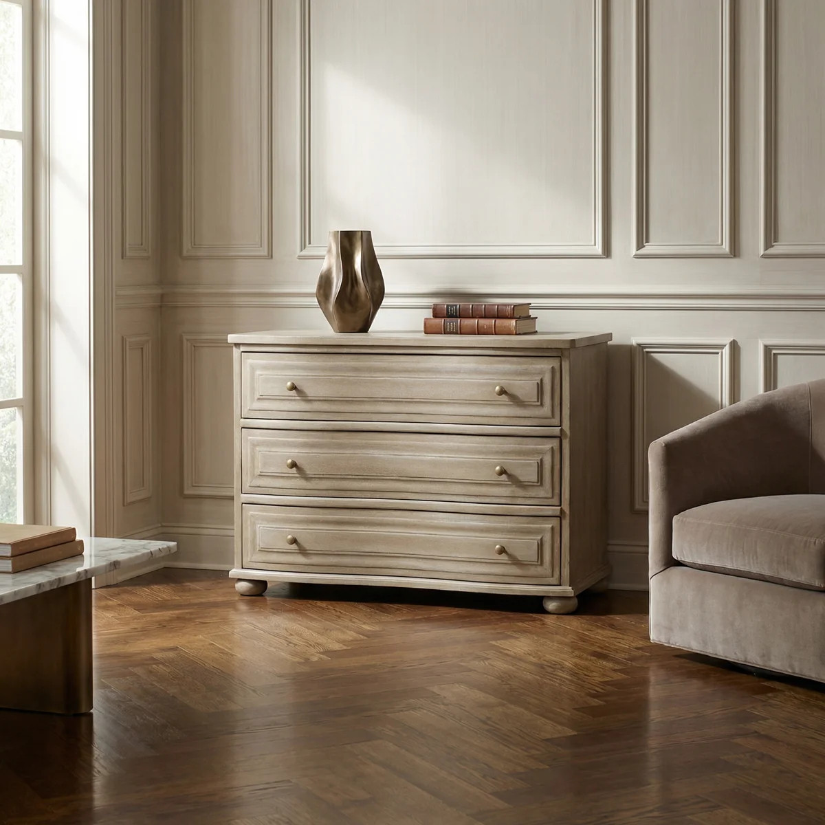 Lauren Solid Wood 45'' W 3 - Drawer Dresser | Wayfair North America