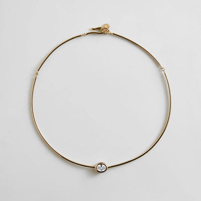 Stacey Cubic Zirconia Collar Necklace - Oval Bezel | BaubleBar