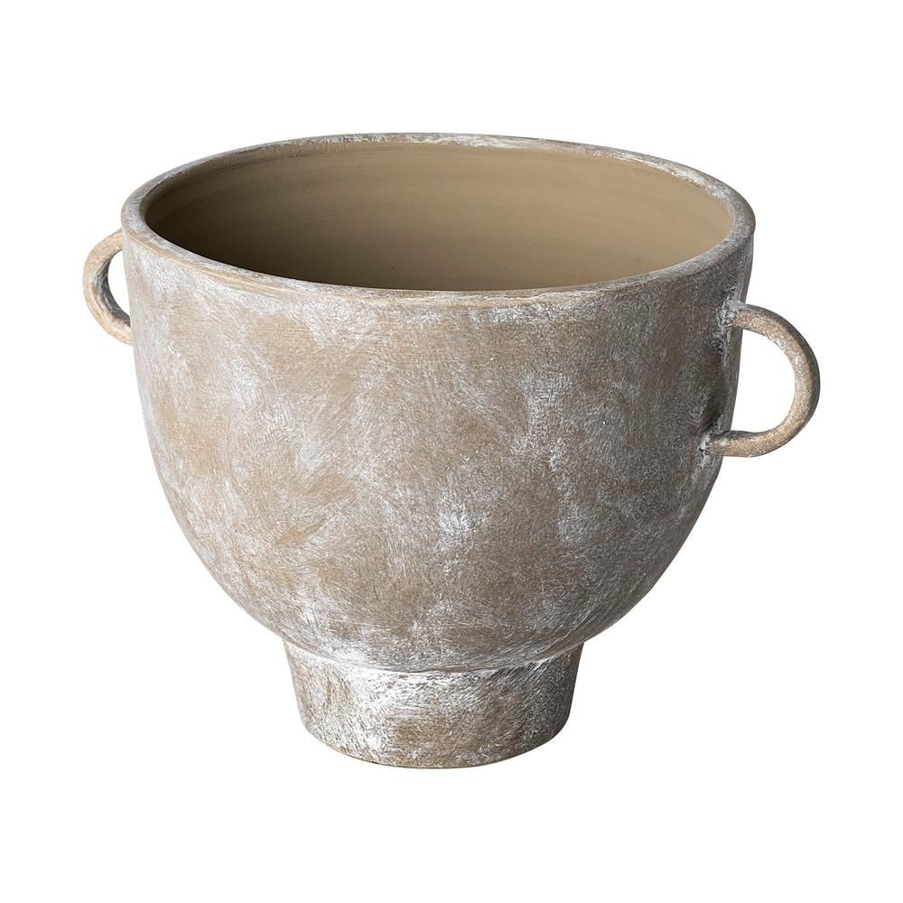 Mercana Deya Large Rustic Brown Ceramic Vase | The Home Depot