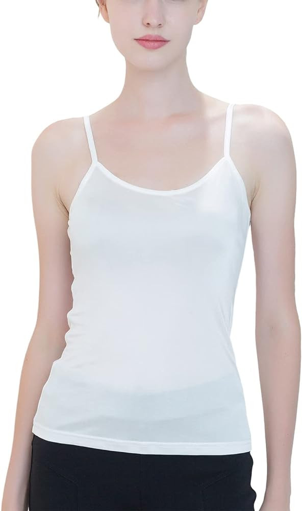 METWAY Womens Silk Camisole/Spaghetti Strap Mulberry Silk Cami Tops/Stretchable Real Knit Silk Ta... | Amazon (US)
