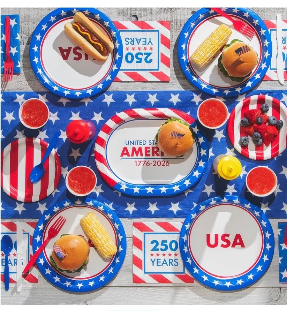 Fourth of July 250 Americana Tablescape 🇺🇸✨


Celebrating America’s 250th in the cutest red, white & blue style ❤️🤍💙 This festive tablescape is full of classic Americana details—from flag-print plates to “250 years” accents—perfect for a preppy, grandmillennial-inspired Fourth of July setup 🇺🇸✨

Such a fun and easy way to elevate your holiday hosting—just add burgers, corn on the cob, and fresh berries for a picture-perfect celebration 🍔🌽🍓

fourth of july decor, america 250 celebration, patriotic tablescape, red white and blue party, americana style, preppy entertaining, grandmillennial decor, summer hosting ideas

#LTKfoodie #LTKmomlife #LTKHome
