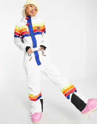 OOSC Ricky Bobby female fit ski suit in white | ASOS | ASOS (Global)