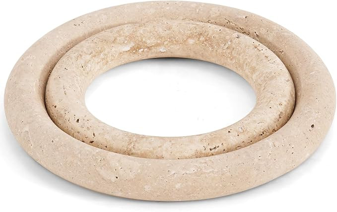 Marble Trivet Set of 2 Travertine Stone Trivets for Hot Dishes, Decorative Heat Resistant Trivets... | Amazon (US)