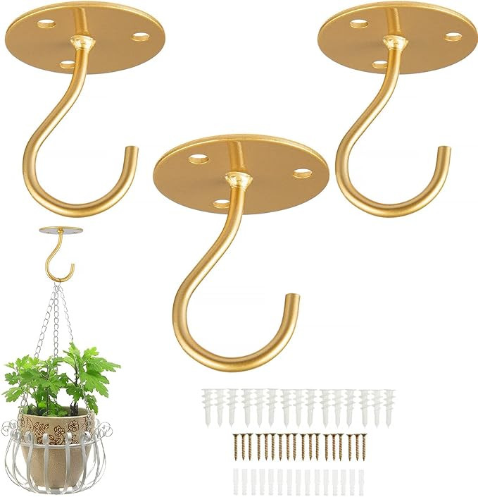Ceiling Hooks for Hanging Plants-Metal Heavy Duty Wall Mounted Hangers for Hanging Bird Feeders, ... | Amazon (US)