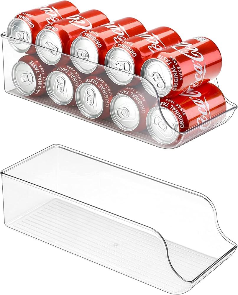LUXHOUSE 2 Pack Refrigerator Organizer Bin Pop Soda Can Beverage Holder for Fridge, Freezer, Kitchen | Amazon (US)