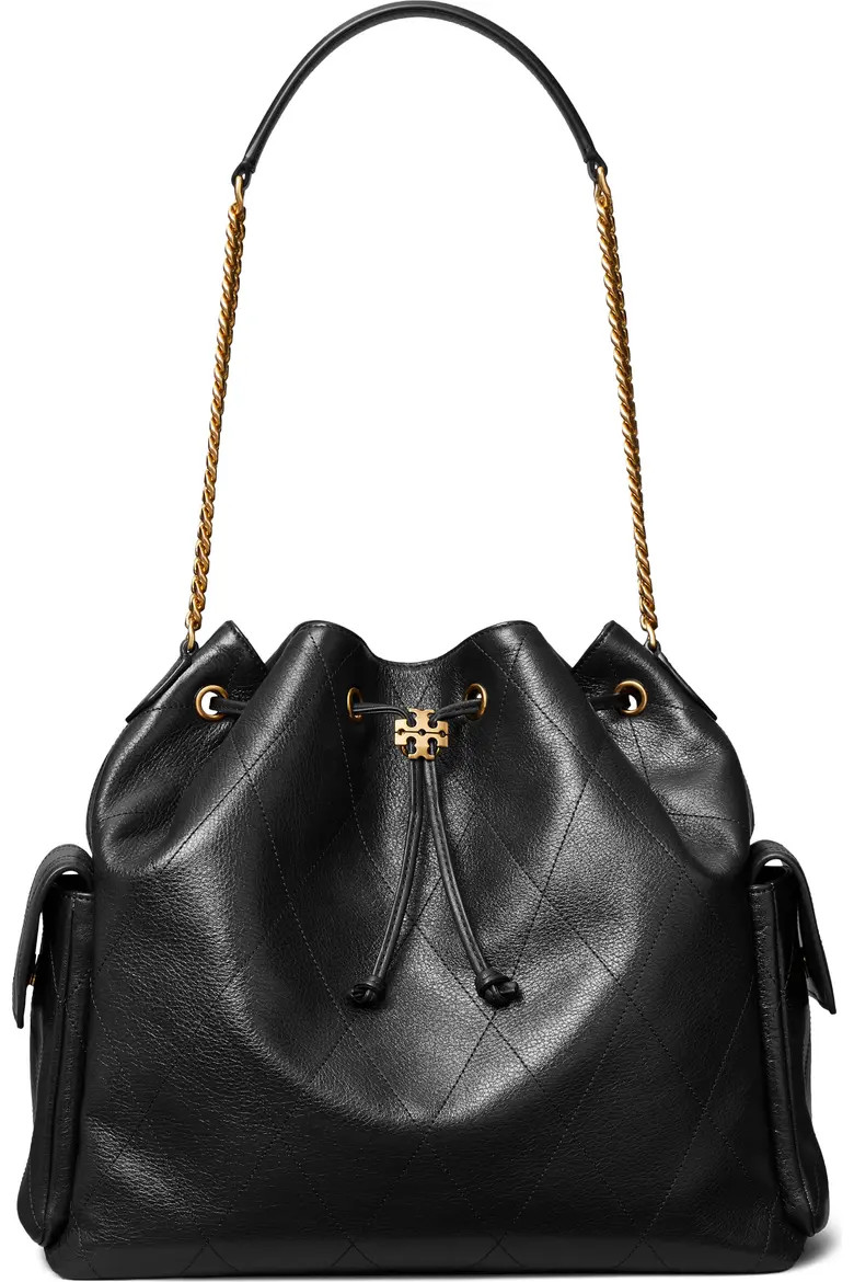 Tory Burch Large Charlie Quilted Leather Drawstring Shoulder Bag (Women) | Nordstrom | Nordstrom