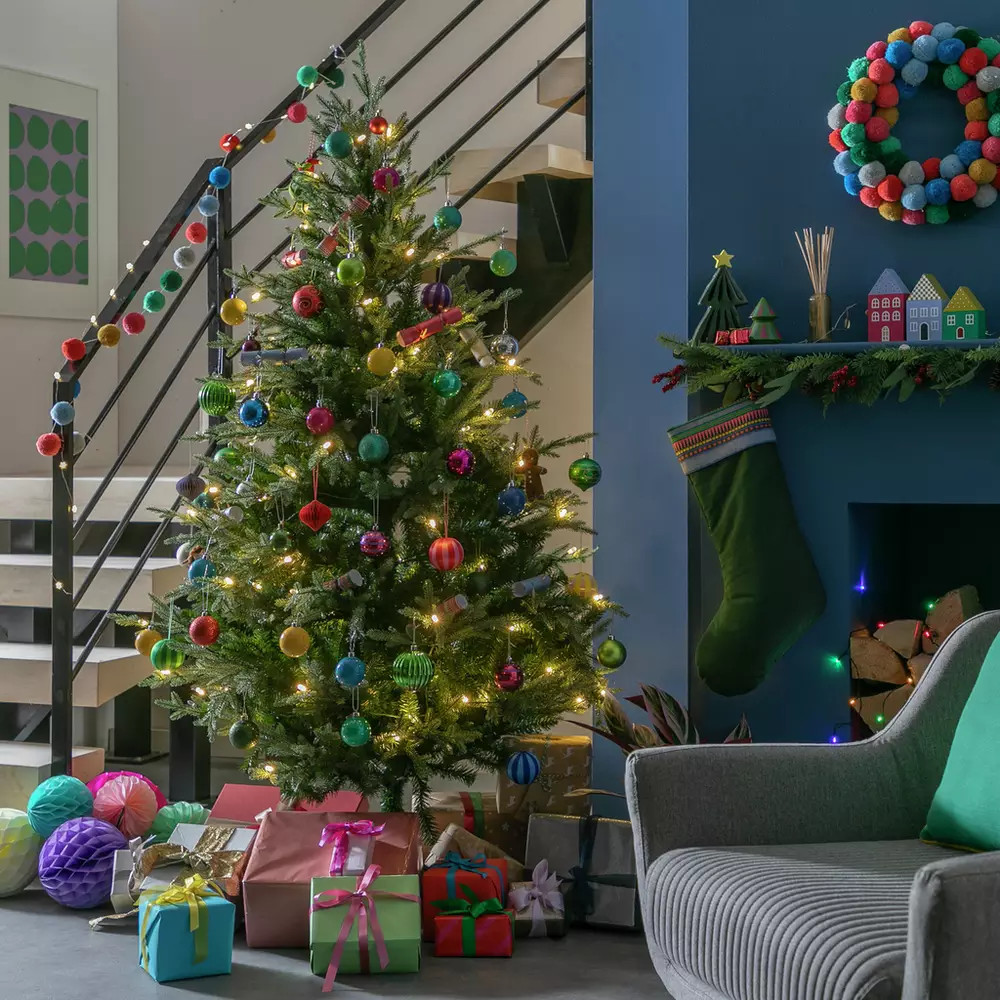 Buy Habitat 6ft Pre lit Upswept Mixed Tip Christmas Tree | Christmas trees | Argos | argos.co.uk
