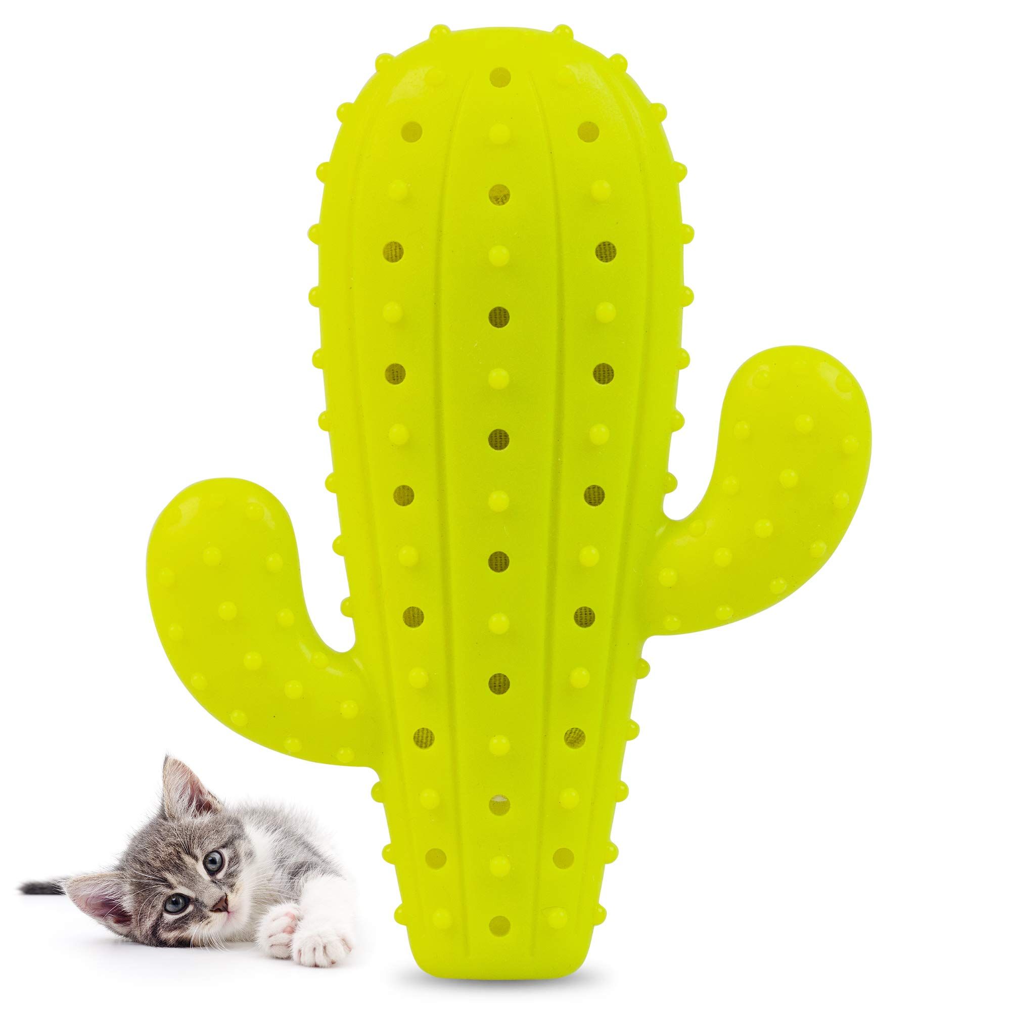 Pet Craft Supply Cactus Interactive Cat Toy Chew Toy Teeth Cleaning Bite Resistant 100% Natural Rubb | Amazon (US)