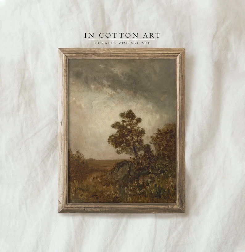 Moody Country Landscape Painting / Vintage Farmhouse Wall Art PRINTABLE Digital / Downloadable Pr... | Etsy (CAD)