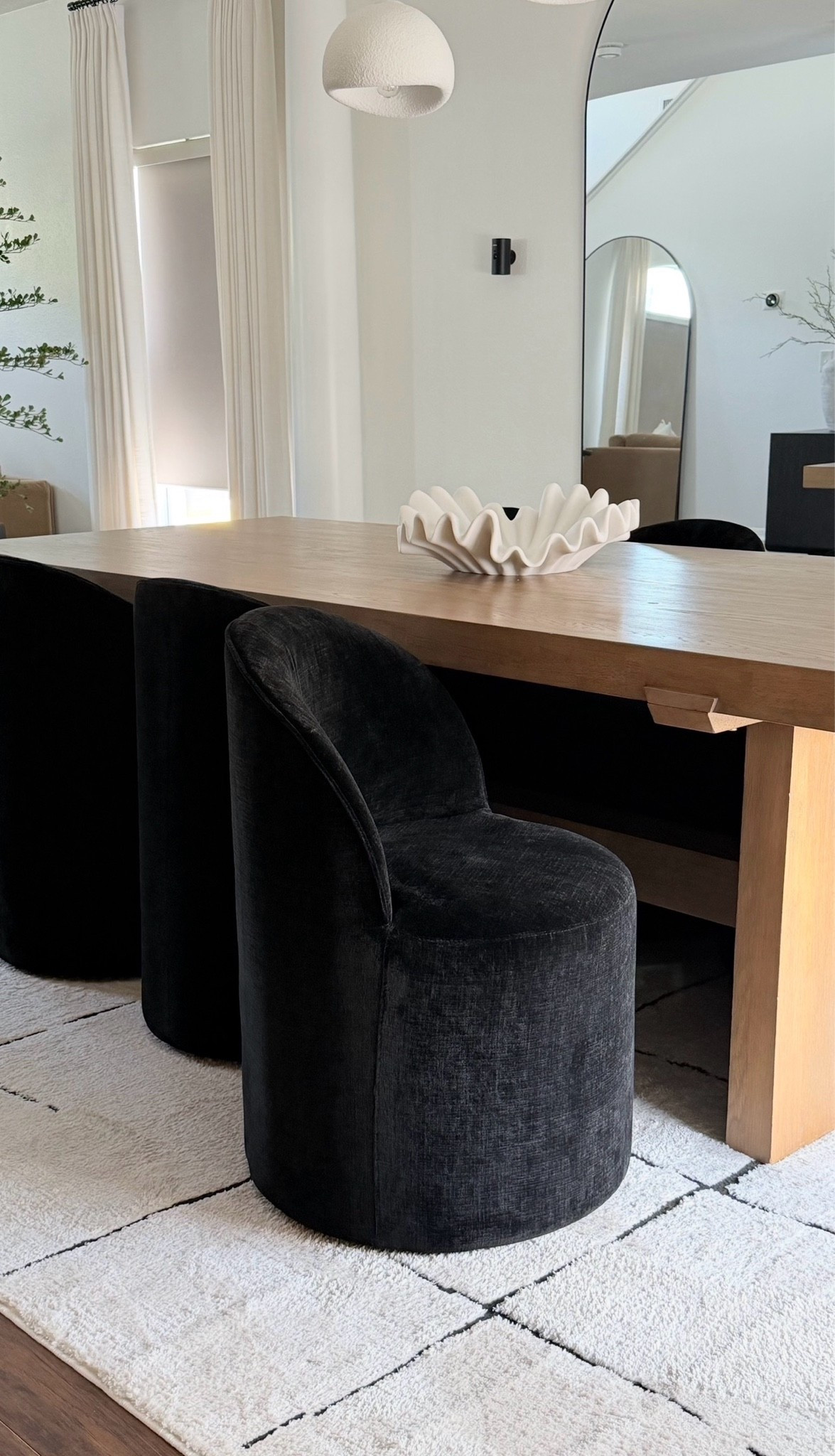 These black rolling upholstered dining chairs completely transformed this dining room. The rich black upholstery adds the perfect pop of contrast against the warm wood tones, creating a bold statement while keeping the space timeless and sophisticated. It’s amazing how the right seating can elevate an entire room and bring so much character to the table.


#amazonhome #amazonfinds #diningchair #homestyle #homedecorideas

#LTKHome #LTKSeasonal #LTKSaleAlert