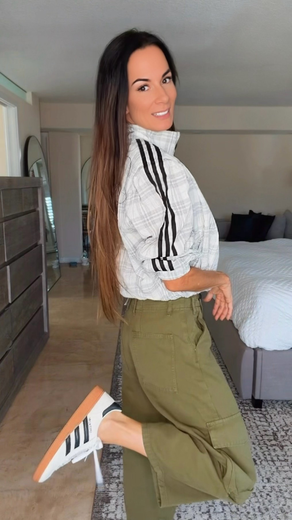 Cargo pants, plaid Adidas and Sambas… apparently I’m entering my sporty spice era, and honestly, she’s kind of fabulous. 🤎🤍

These olive cargos have the coolest relaxed shape, and this plaid track jacket gives the whole look that unexpected little twist I love. Casual, comfy and just sassy enough to look like I tried. 😉

Comment SPORTY and I’ll send you the outfit details!

#LTKdayinmylife #LTKgrwm #LTKootd