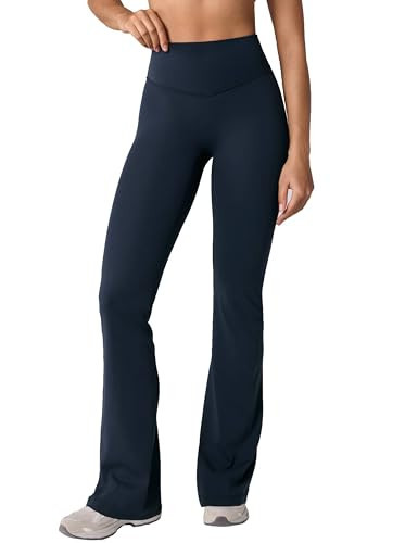 UNISSU Hugcurve No Front Seam High Waisted Flare Leggings for Women Bootcut Yoga Pants Buttery Soft Lounge Workout - 33.5'' Twilight Blue Medium | Amazon (US)