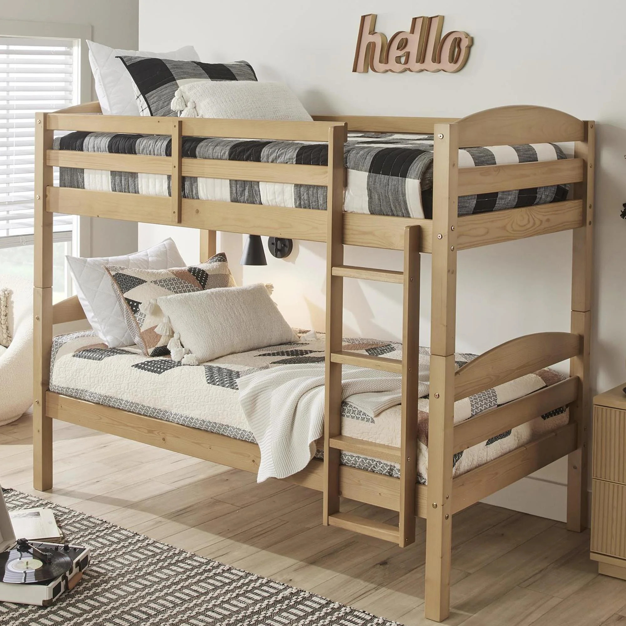 Better Homes & Gardens Leighton Kids Solid Wood Twin-over-Twin Convertible Bunk Bed with Ladder a... | Walmart (US)