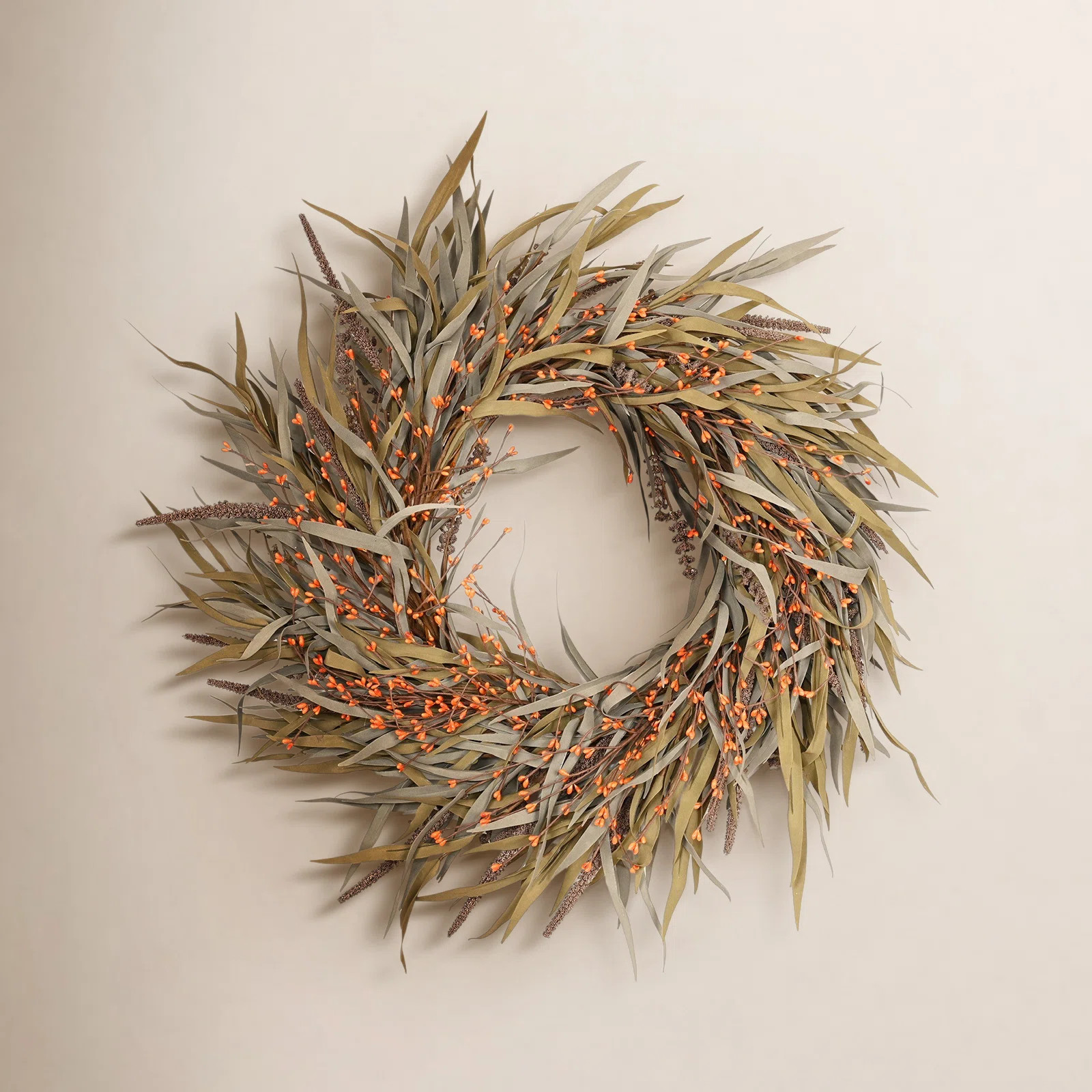 The Holiday Aisle® 24" Handcrafted Berry Thanksgiving Wreath | Joss & Main | Joss & Main