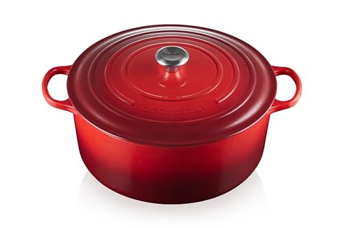 Le Creuset Enameled Cast Iron Round Dutch Oven, 13.25 qt., Cerise | Amazon (US)