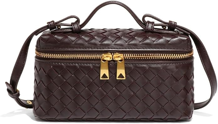Trendy Woven Crossbody Purse Square Box Bags Women Shoulder Bag Cute Satchels Mini PU Leather Top... | Amazon (US)