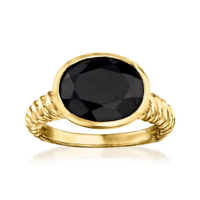 Ross-Simons Black Onyx Ring in 18kt Gold Over Sterling Size 5 | Target