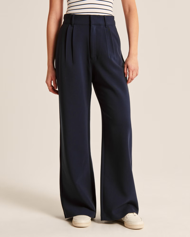 Women's Tailored Wide Leg Pants | Women's Bottoms | Abercrombie.com | Abercrombie & Fitch (US)