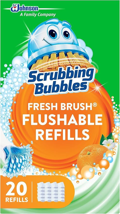 Scrubbing Bubbles Flushable Toilet Bowl Wand Cleaner Refills, Fresh Brush Cleaner Toilet Refill P... | Amazon (US)