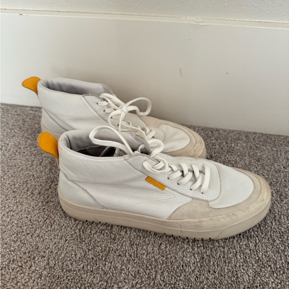 White and Yellow High-Top Women's Sneakers | Poshmark