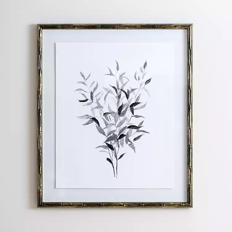 Watercolor Bamboo Leaves Framed Art Print | Kirkland's Home