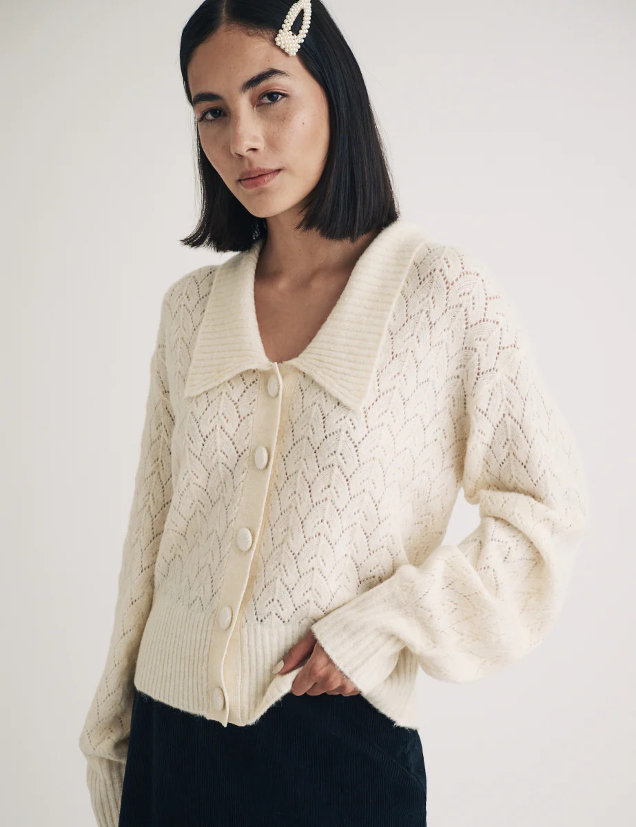 Cream Collar Pointelle Knitted Cardigan
  

  
    £75.00 | Nobody's Child