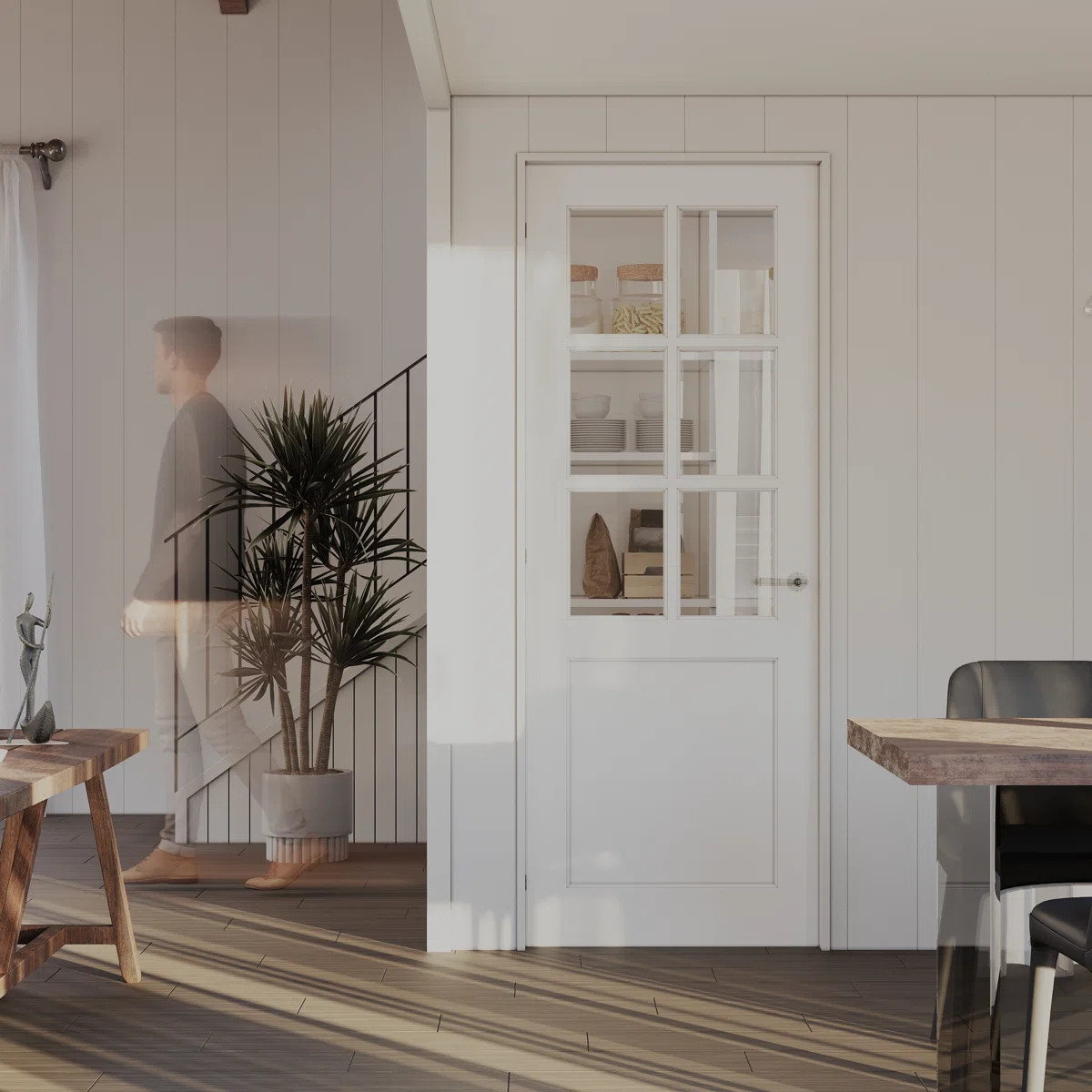 Interior 6-Lite Clear Glass Door Slab Primed White Solid Prefinished Wood Door With Quick Assembl... | Wayfair North America