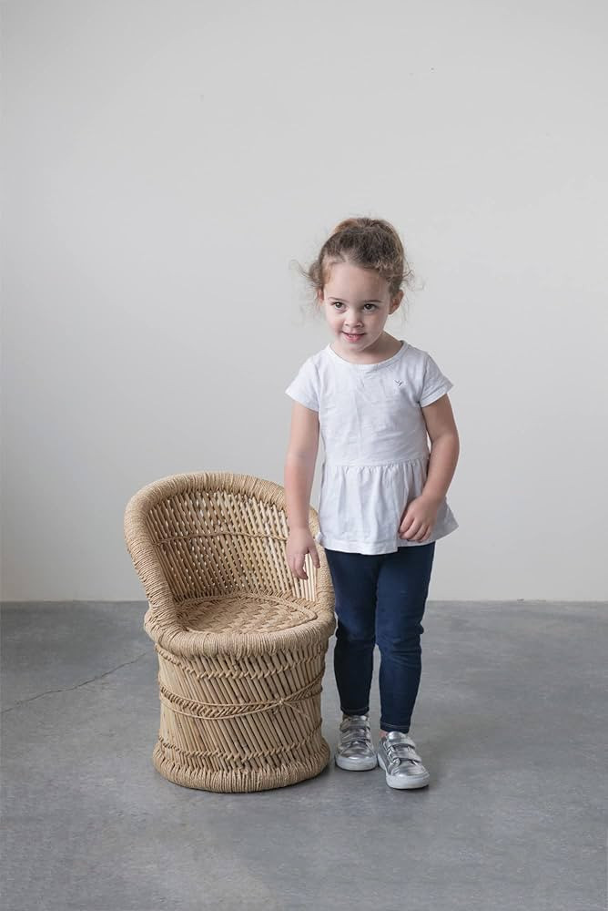 Creative Co-Op Bamboo and Woven Rope Tropical Children's Chair | Amazon (US)