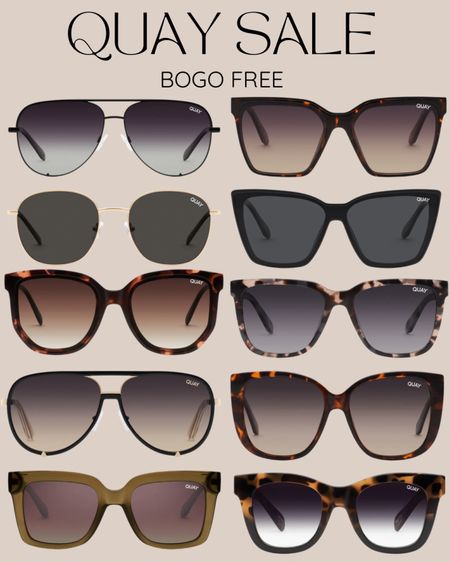 Quay sunglasses sale! BOGO free! 

#LTKsalealert #LTKunder50 #LTKunder100