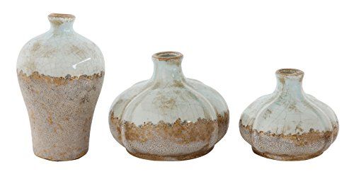 Creative Co-Op Round Terracotta Vases with Distressed Finish (Set of 3 Sizes) | Amazon (US)