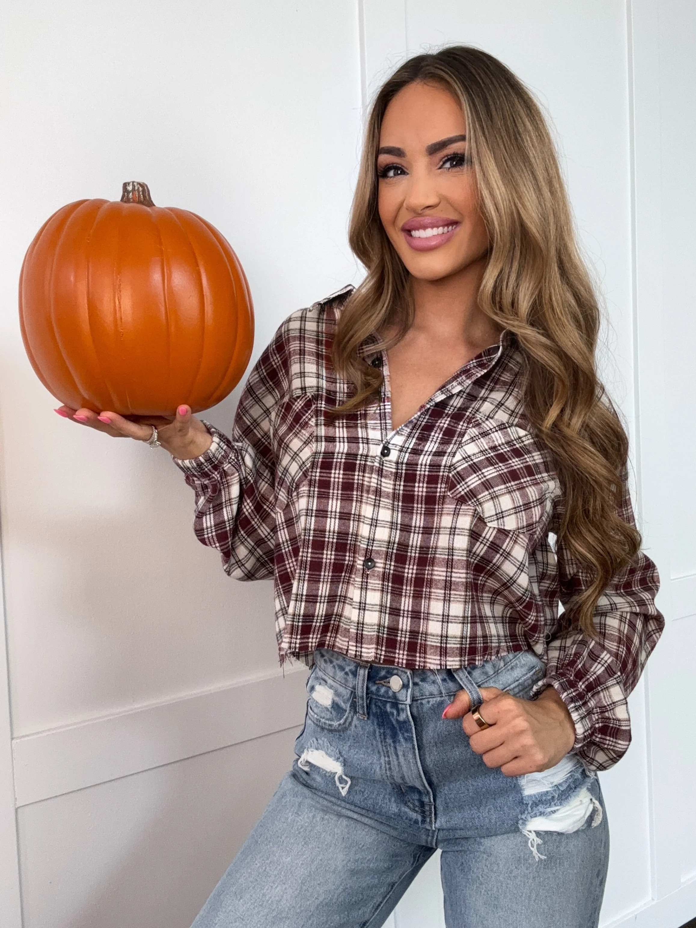 Rory Plaid Cropped Flannel | Willow Boutique