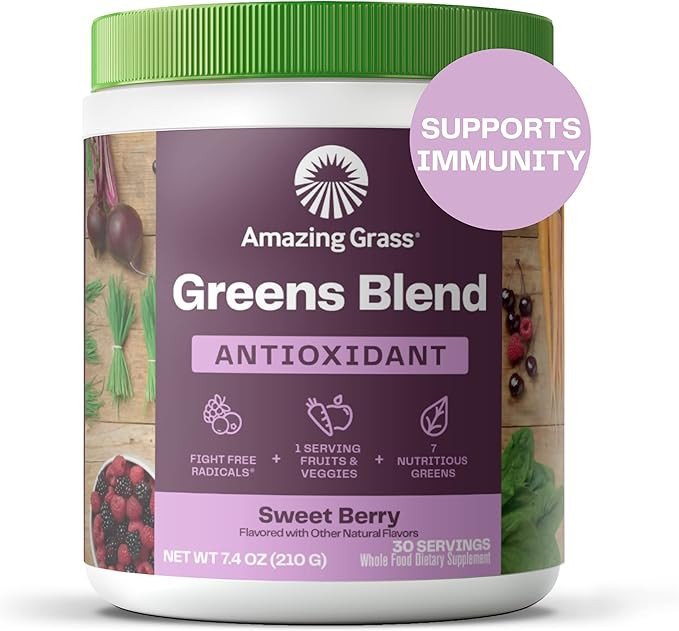 Amazon.com: Amazing Grass Greens Blend Antioxidant: Super Greens Powder Smoothie Mix with Organic... | Amazon (US)