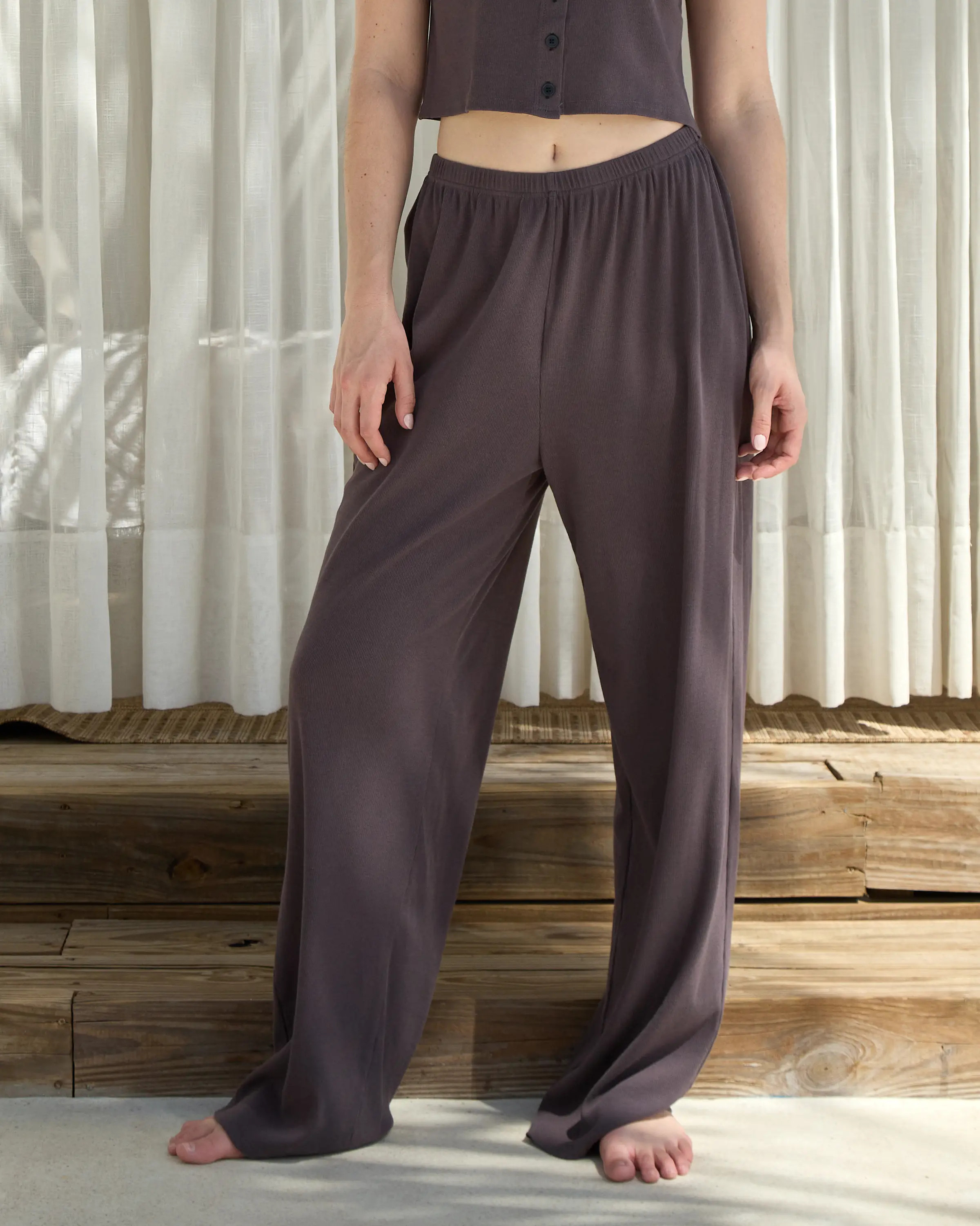 Ribbed Lounge Pants in Cove | Eleven Eleven
