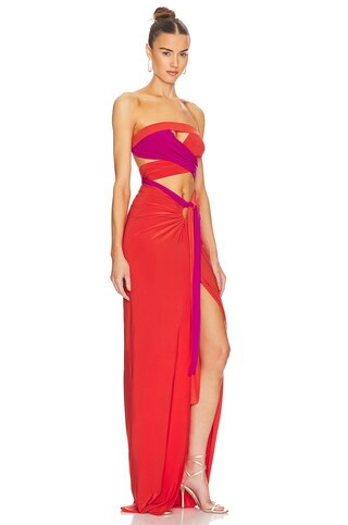 J.Angelique Femi Dress in Fuschia Tangerine Combo from Revolve.com | Revolve Clothing (Global)
