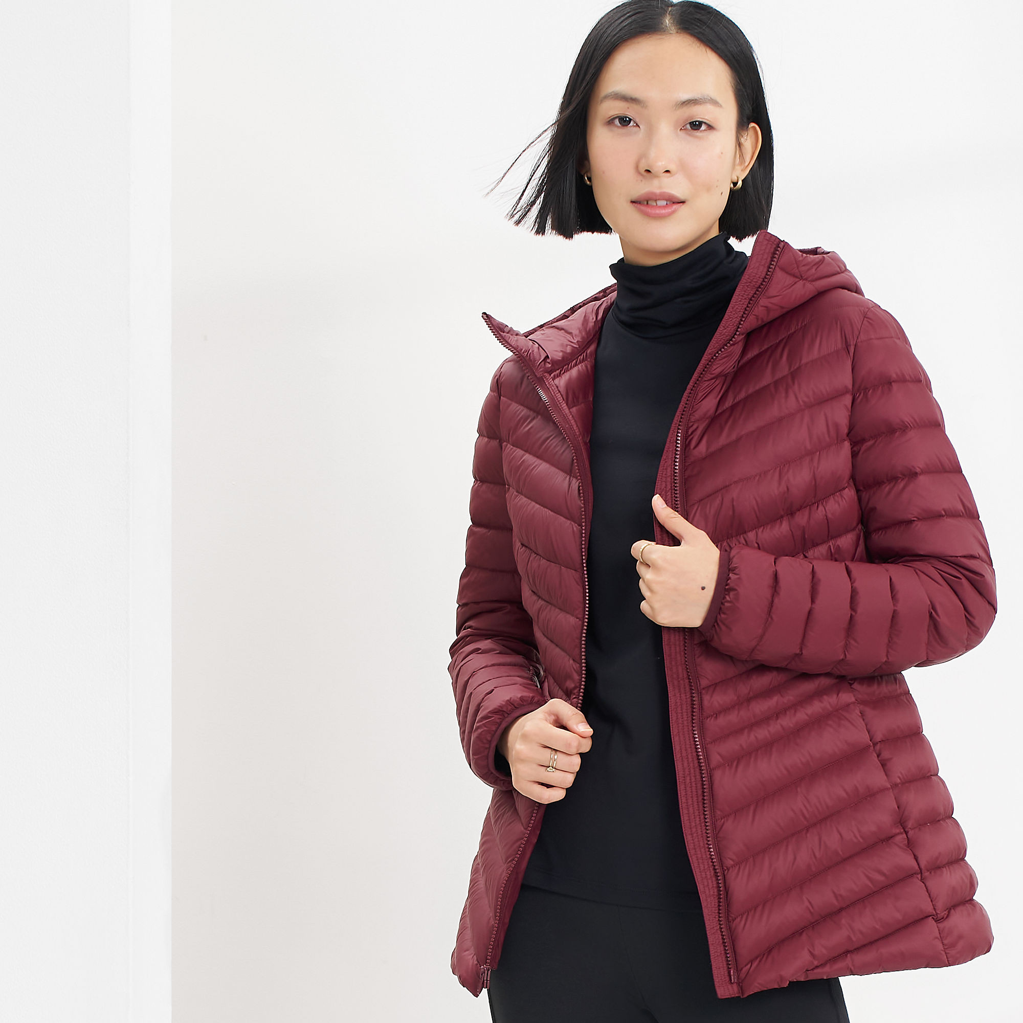 Women's Wanderweight Ultralight Packable Hooded Long Down Jacket | Lands' End (US)