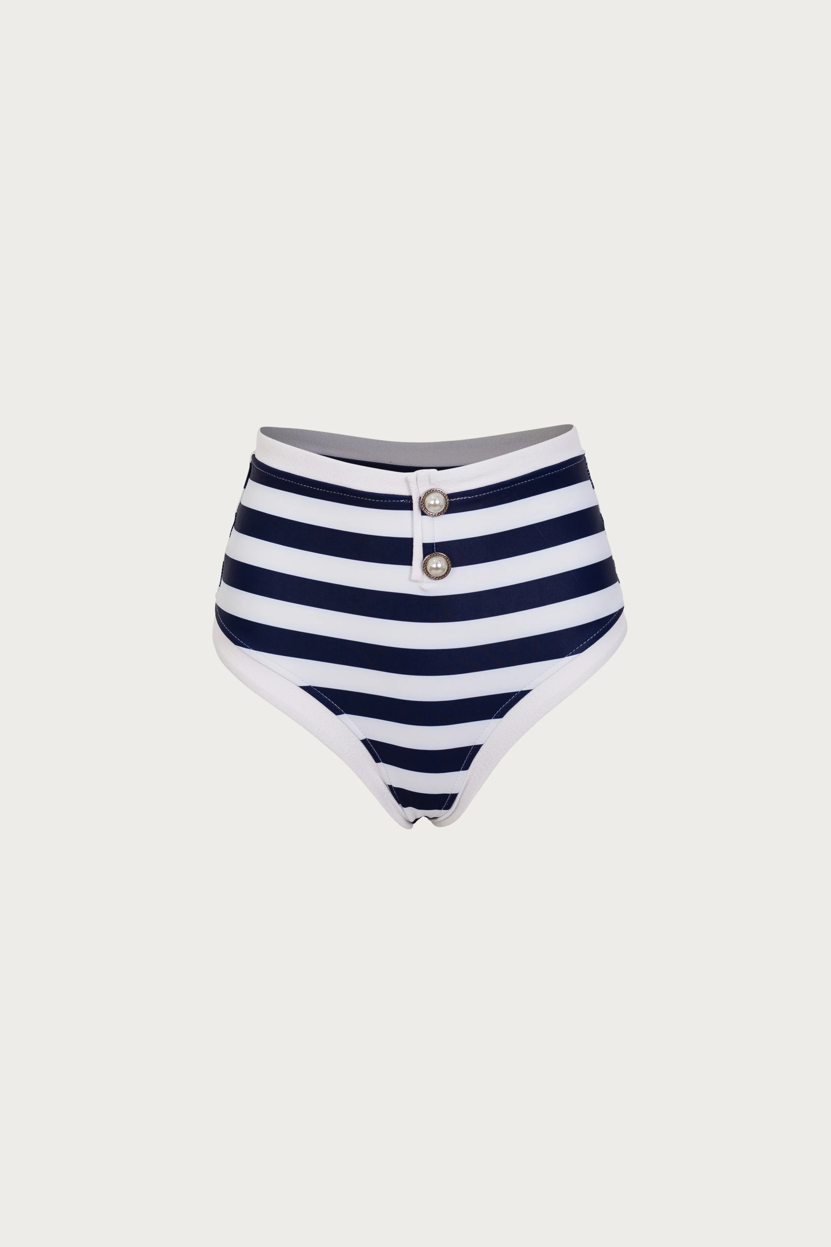 The Grace High Rise (Navy Cream Stripe/White) | SAME