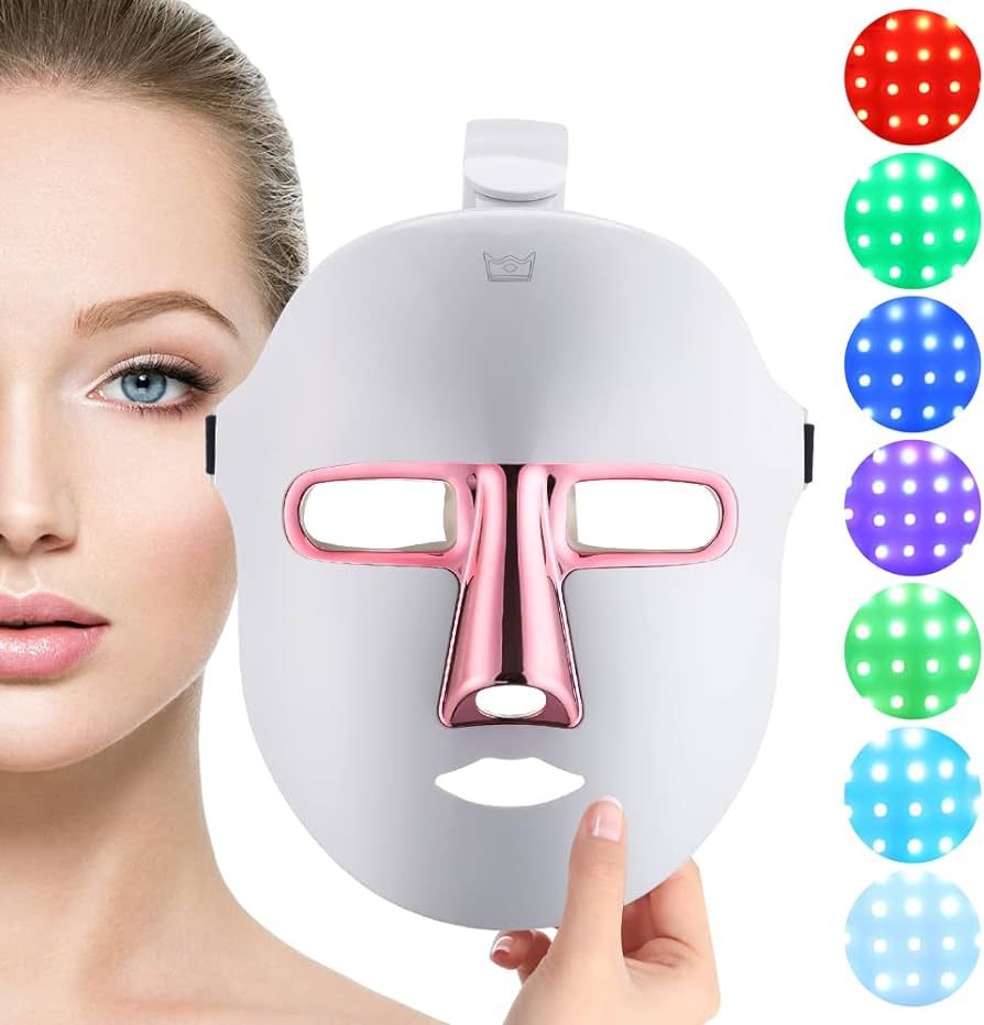 GLAXOSMITHKLINE C.HEALTH.SpA Led Face Mask,Red Light Therapy Facial Skin Care Mask,7 Color Led Li... | Amazon (US)