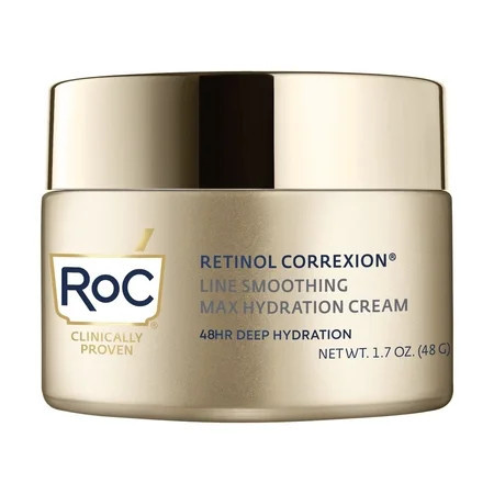 RoC Retinol Correxion Line Smoothing Max Hydration Cream, Clinical Retinol + Hyaluronic Acid, Face & Neck Moisturizer, 48-Hour Hydration, 1.7 oz | Walmart (US)