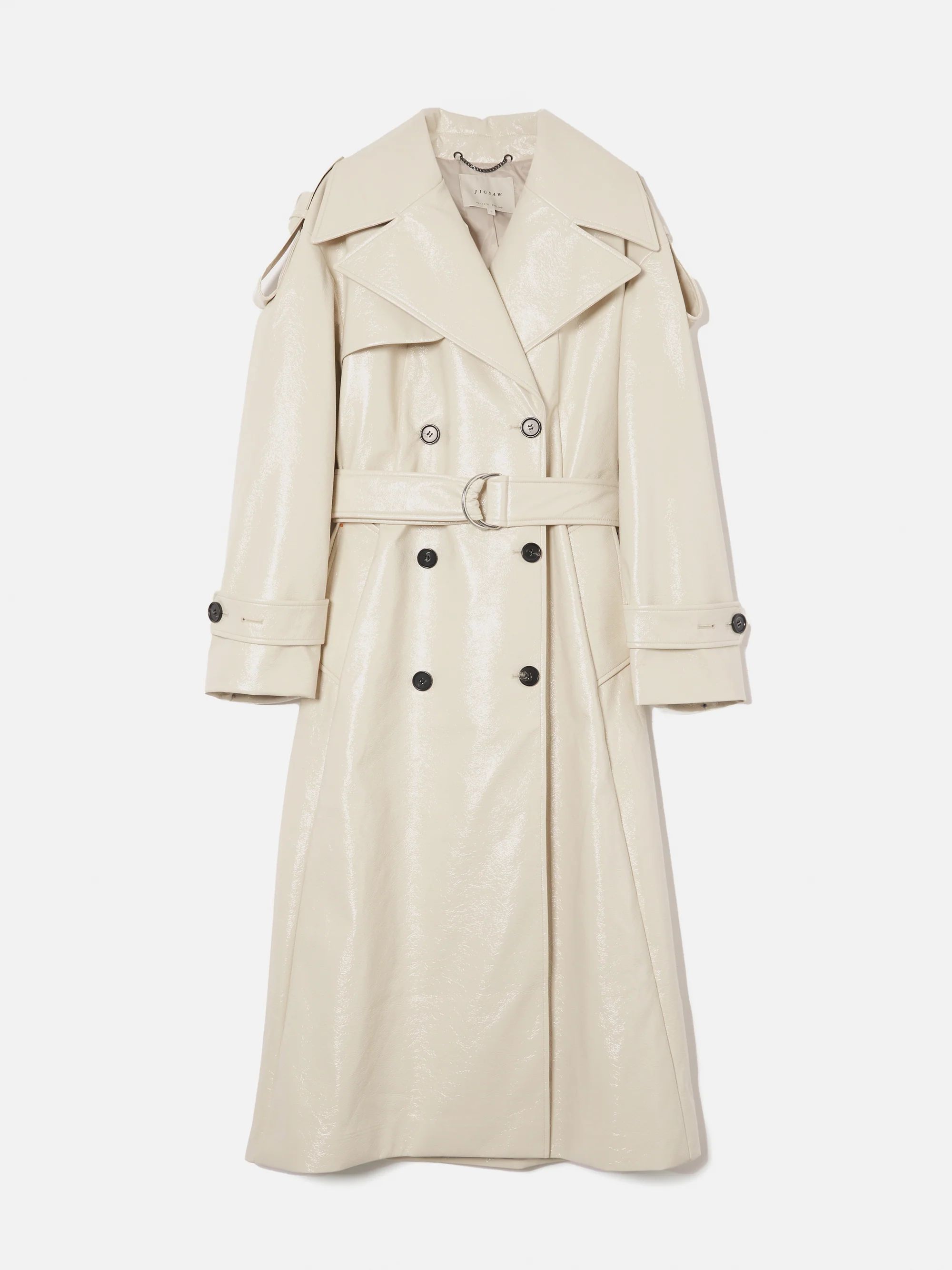 Nelson Patent Trench Coat | Cream | Jigsaw (UK)