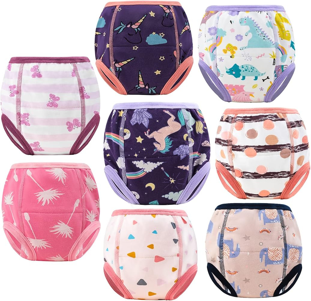 MooMoo Baby 8 Packs Potty Training Pants Cotton Absorbent Training Underwear for Toddler Boy and ... | Amazon (US)