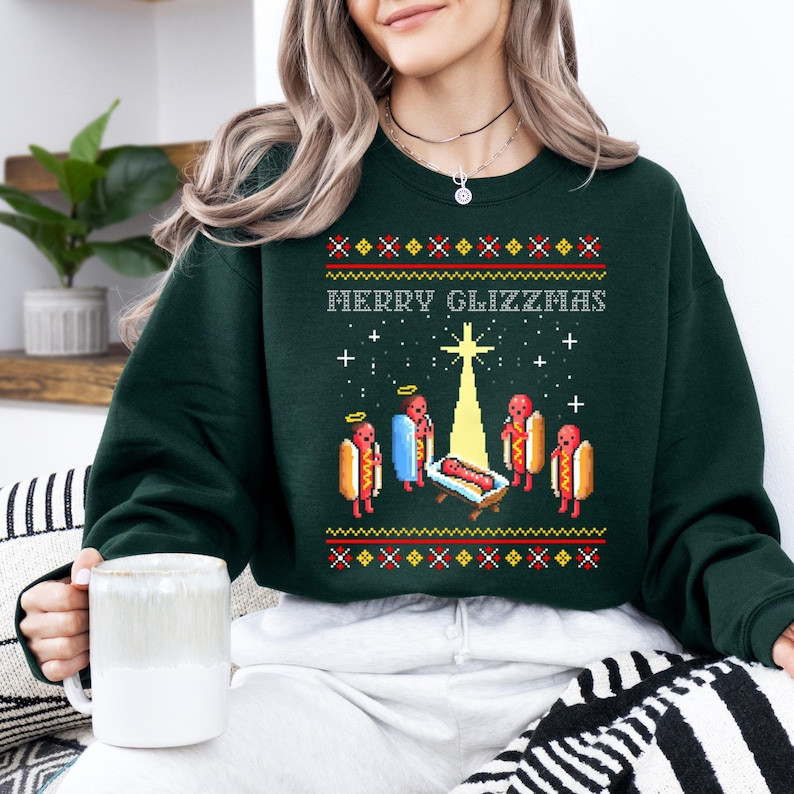 Merry Glizzmas Sweatshirt, Ugly Christmas Sweatshirt, Funny Christmas Sweatshirt, Merry Glizzmas ... | Etsy (US)