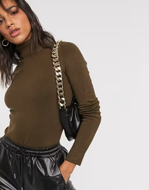 French Connection turtle neck jumper in brown | ASOS (Global)