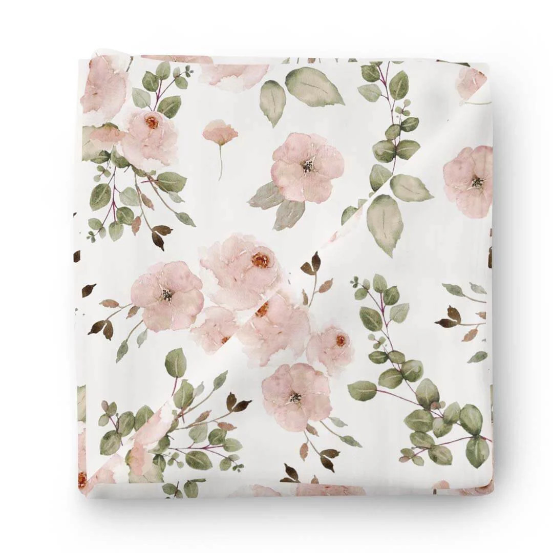 Millie's Dusty Rose Garden Oversized Swaddle Blanket | Caden Lane