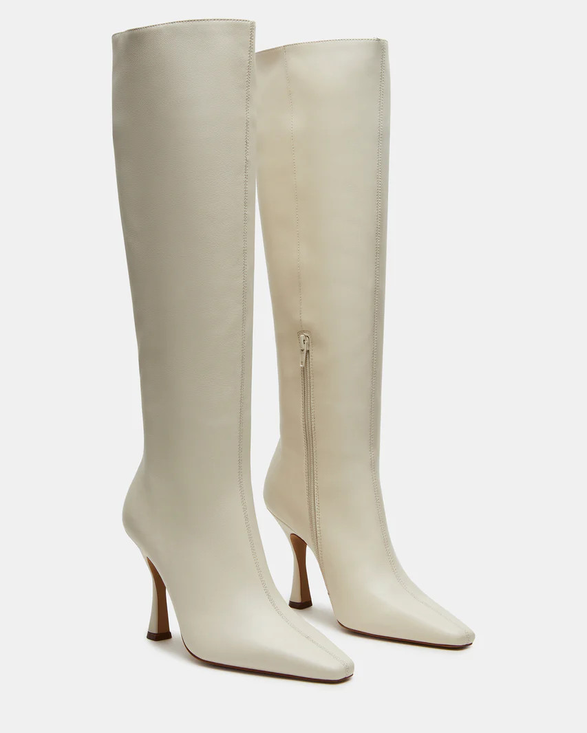 FAYE Bone Leather Knee-High Heeled Boot | Women's Boots | Steve Madden (US)