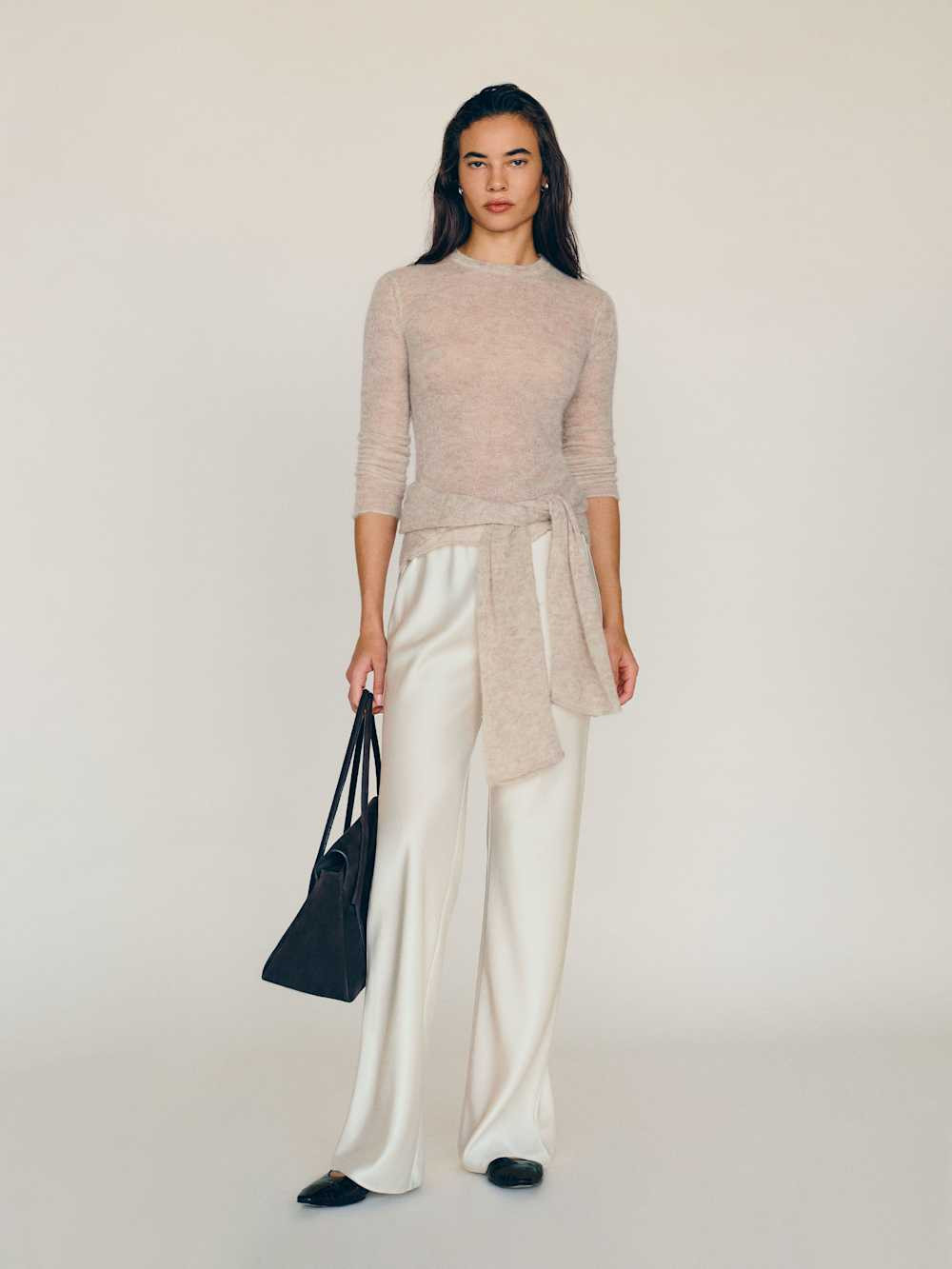 Gale Satin Mid Rise Bias Pant | Reformation (Global)