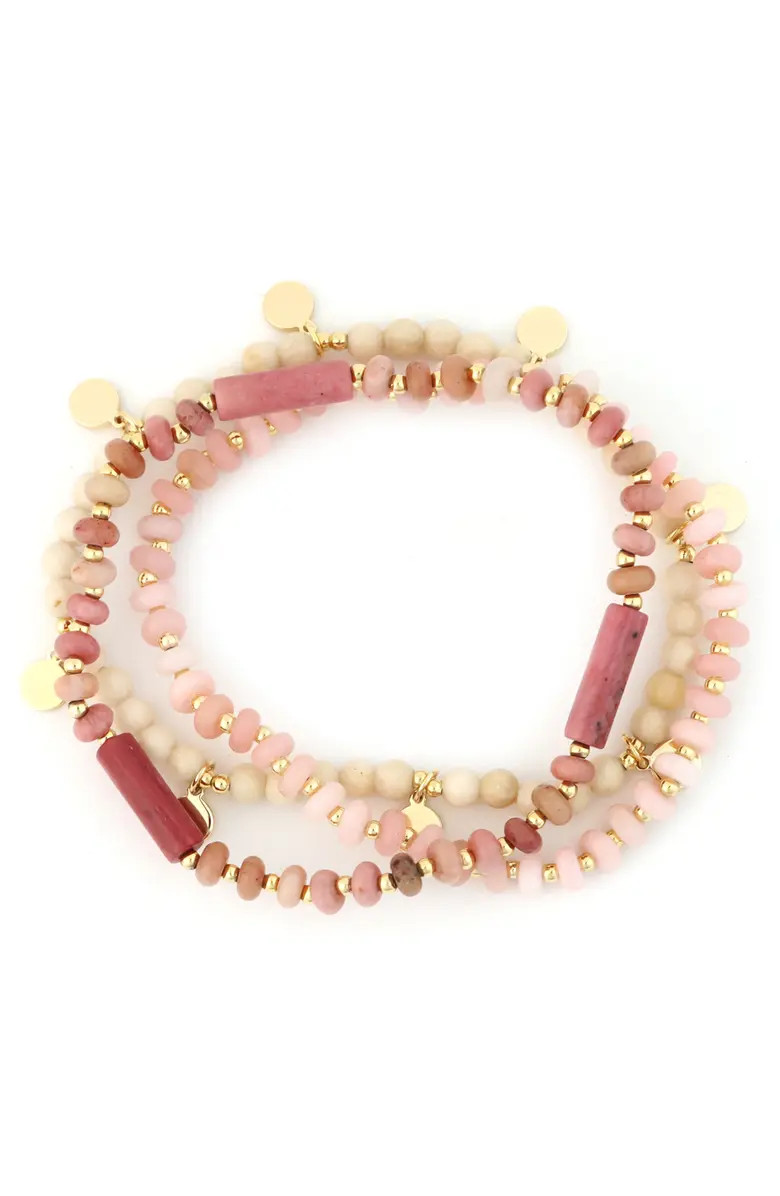 Set of 3 Stone Beaded Stretch Bracelets | Nordstrom