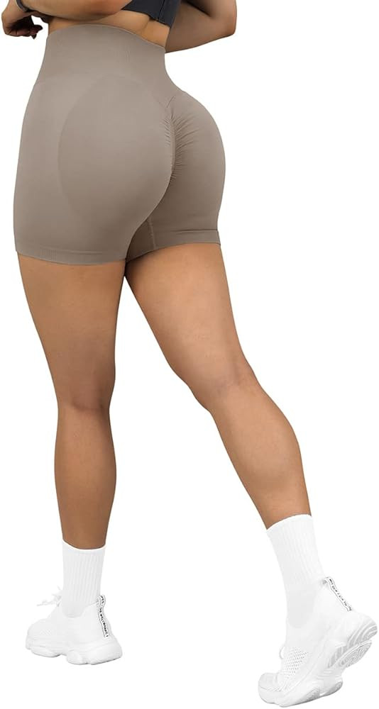 SUUKSESS Women Seamless Booty Shorts Butt Lifting High Waisted Workout Shorts | Amazon (US)