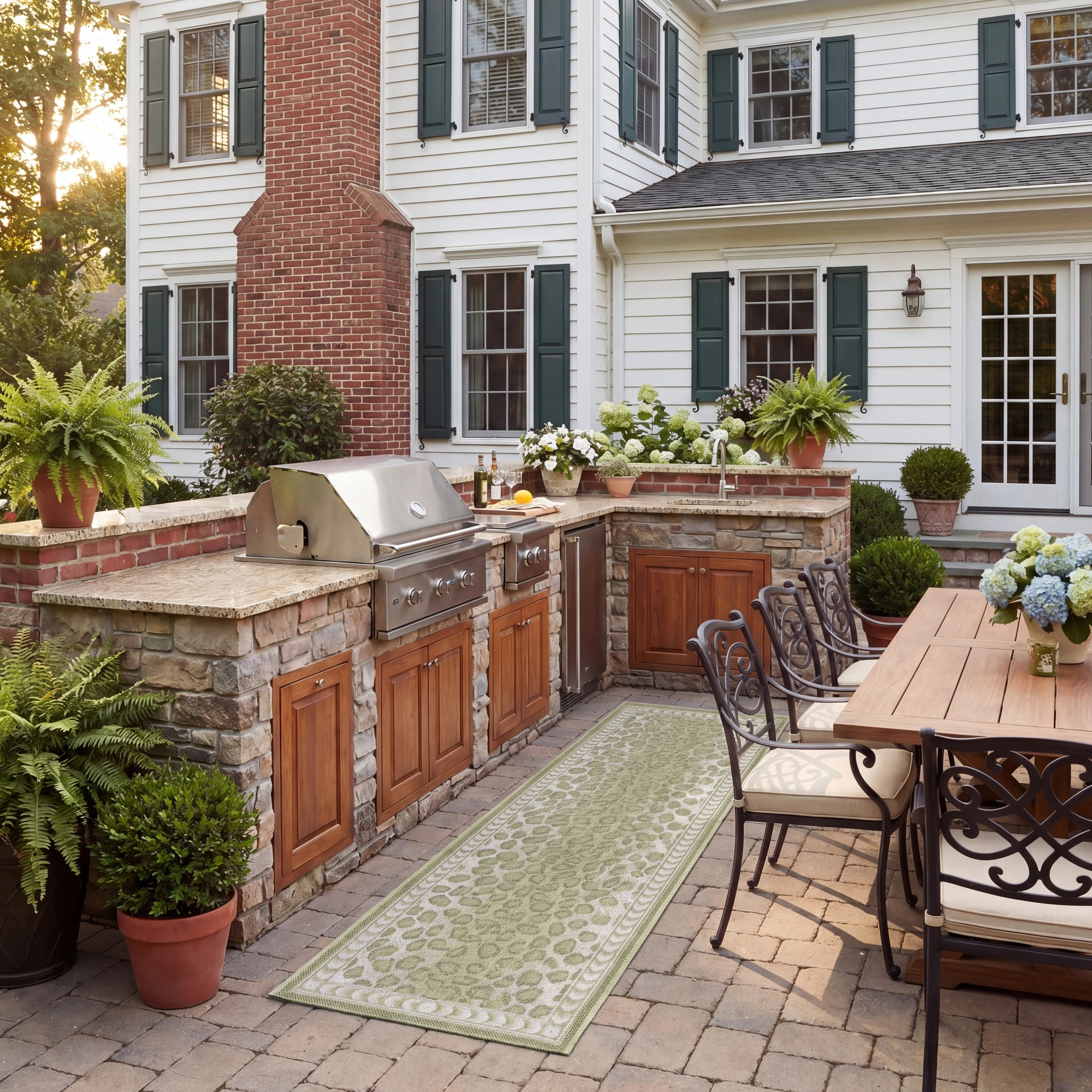 Monteiro Animal Print Green Indoor / Outdoor Area Rug | Wayfair North America