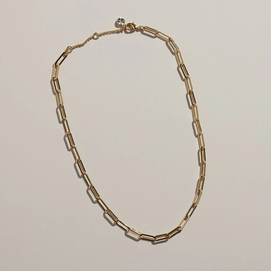 Paper Clip Chain Necklace | Nickel and Suede