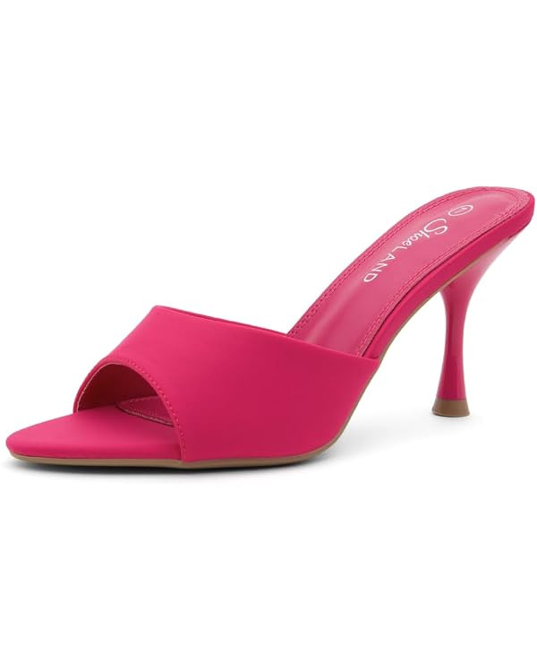 Shoe Land Women’s Mule Heels, Slip-On Pointed Toe Stiletto Heeled Dress Sandals, Backless Pumps... | Amazon (US)